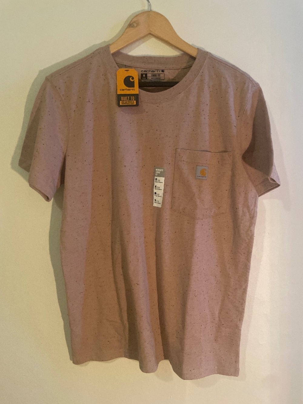 Carhartt NWT Loose Fit Tee Shirt Medium M Speckled Pink Tan